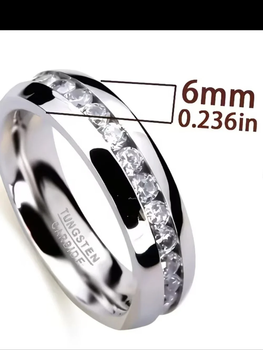 Tungsten Ring for Men/women - 6mm Wide Band Non-Tarnishing Wedding Band. Size 11